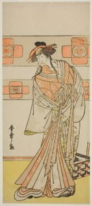 Herec Ichikawa Monnosuke II jako duch renegátského mnicha Seigena ve hře Edo no Hana Mimasu Soga, uvedené v divadle Nakamura ve druhém měsíci, 1783 od Katsukawa Shunsho