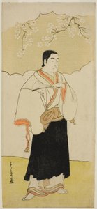 Ichikawa Monnosuke II jako mnich Renseibo ve hře Hatsumombi Kuruwa Soga, uvedené v divadle Nakamura ve třetím měsíci, od Katsukawa Shunsho