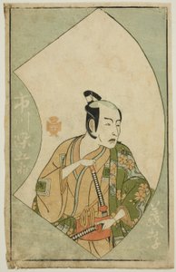 Herec Ichikawa Somegoro z "Obrázkové knihy divadelních fanoušků (Ehon butai ogi)" od Katsukawa Shunsho