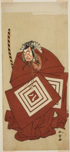 Herec Ichikawa Yaozo II jako Hachio-maru Aratora ve hře Chigo Sakura Jusan Kane, hrál v divadle Ichimura v jedenáctém měsíci, 1774 od Katsukawa Shunsho