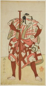 Herec Kasaya Matakuro II jako lodník Rokuzo v neidentifikované hře, provedené v divadle Morita v pátém měsíci, 1770 od Katsukawa Shunsho