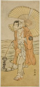 Herec Nakamura Nakazo I jako renegátský mnich Dainichibo ve hře Edo Meisho Midori Soga, uvedené v divadle Morita v prvním měsíci, 1779 od Katsukawa Shunsho
