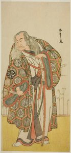 Herec Nakamura Nakazo I jako mistr meče Takuma Genryu (?) ve hře Play Edo no Fuji Wakayagi Soga (?), hrané v divadle Nakamura (?) v prvním měsíci roku 1789 (?) od Katsukawa Shunsho