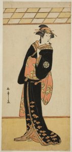 Herec Nakamura Riko I jako Lady Manko (Manko Gozen) (?) v Play Soga Musume Choja (?), Hrané v divadle Nakamura (?) v prvním měsíci, 1784 (?) od Katsukawa Shunsho