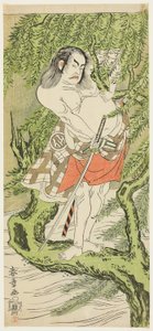 Herec Nakamura Sukegoro II v roli rytířského prostého občana (otokodate) od Katsukawa Shunsho