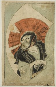 Herec Nakamura Utaemon I, z "Obrázkové knihy divadelních fanoušků (Ehon Butai Ogi)" od Katsukawa Shunsho