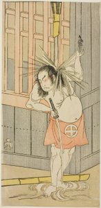Herec Otani Hiroji III, možná jako Akaneya Hanshichi ve hře Fuji no Yuki Kaikei Soga (Sníh na hoře Fuji: The Soga Vendetta), hrál v divadle Ichimura od patnáctého dne prvního měsíce, 1770 od Katsukawa Shunsho