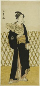 Herec Sawamura Sojuro III jako kadeřník Jirokichi ve hře Shida Choja-bashira, hrál v divadle Nakamura v osmém měsíci, 1781 od Katsukawa Shunsho