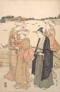Mladý samuraj a tři ženy, ca. 1789.