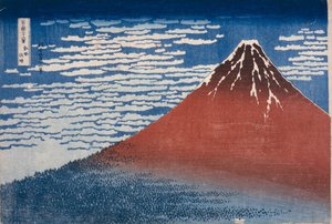 Jemný vítr, jasné ráno od Katsushika Hokusai
