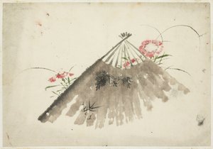 Vyřazený vějíř mezi růžovými od Katsushika (school of) Hokusai