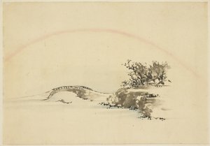 Krajina s duhou od Katsushika (school of) Hokusai