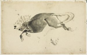 Běžící kůň, kolem 1815-1849 (inkoust na papíře)