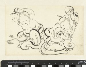 Dvě ženy se ostříhají od attributed to Katsushika Hokusai