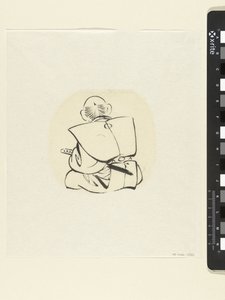Sedící muž při pohledu zezadu od attributed to Katsushika Hokusai