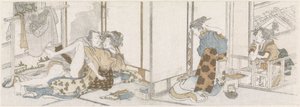 Milostný pár špehoval od Katsushika Hokusai (possibly)