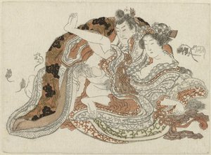Láska pár a krysy od Katsushika Hokusai (possibly)