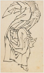 Tanečnice Sambaso, konec 18.-začátek 19. století. od Katsushika Hokusai