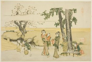Scéna u cesty (Oji) od Katsushika Hokusai