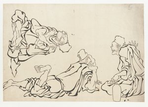 Zápas o saké, konec 18.-začátek 19. století. od Katsushika Hokusai