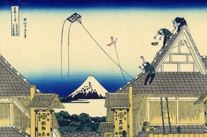 Náčrt obchodu Mitsui v ulici Suruga v Edo, kolem roku 1830 (dřevěný tisk) od Katsushika Hokusai