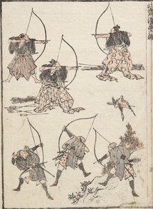 Lukostřelci, 1817 od Katsushika Hokusai