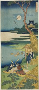 Ariwara no Narihira ze série Pravé zrcadlo čínských a japonských básní od Katsushika Hokusai