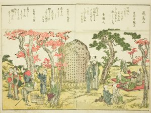 Asuka Hill (Asukayama), od sv. 1 ilustrované knihy „Jemné pohledy na východní hlavní město na první pohled (Toto shokei ichiran)“ od Katsushika Hokusai