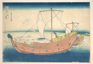 Na moři u Kazusy (Kazusa no kairo), ze série Třicet šest pohledů na horu Fudži (Fugaku sanjūrokkei) od Katsushika Hokusai