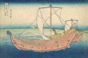 U moře u Kazusa Kazusa no kairo, ze série Třicet šest pohledů na horu Fuji..., ca. 1830-32. od Katsushika Hokusai