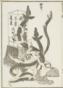Velké úhoře od Katsushika Hokusai