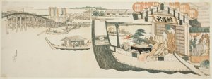 Vodácké párty na řece Sumida od Katsushika Hokusai