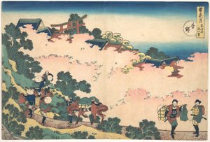 Třešňové květy v Yoshinu (Yoshino), ze série „Sníh, měsíc a květiny“ (Setsugekka) od Katsushika Hokusai