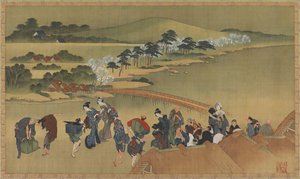 Pozorování třešňového květu, konec 18. a začátek 19. století. od Katsushika Hokusai