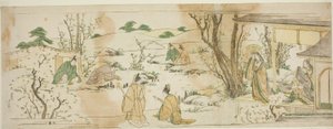 Dvorská událost po vzoru Lanting Gathering od Katsushika Hokusai