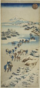 C Lossing g Tee F Pec Suwa Shinano P Lovinse (nový druh Suwa Lake Kori Watari) od Katsushika Hokusai