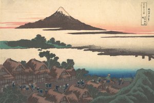 Úsvit v Isawě v provincii Kai Koshu Isawa no akatsuki, ze série Třicet šest..., ca. 1830-32. od Katsushika Hokusai