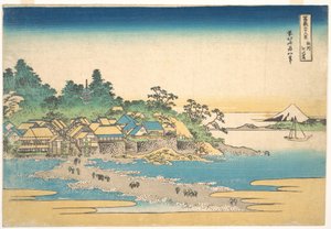 Enoshima v provincii Sagami (Sōshū Enoshima), ze série „Třicet šest pohledů na horu Fuji“ (Fugaku sanjūrokkei) od Katsushika Hokusai