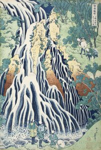 Vodopády Kirifuri na hoře Kurokami, provincie Šimotsuke od Katsushika Hokusai