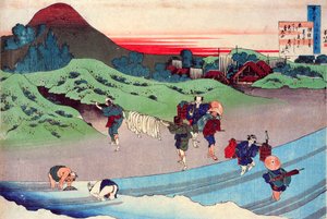 Ze série Sto básní od sta básníků: Jito Tenno, c1830. od Katsushika Hokusai