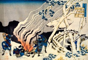 Ze série Sto básní od sta básníků: Minamoto no Muneyuki, c1830. od Katsushika Hokusai