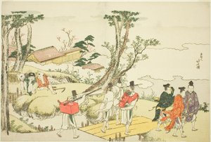 Frontispiece k ilustrovanému albu "Thirty-six Immortal Women Poets" ("Nishikizuri onna sanjurokkasen") od Katsushika Hokusai