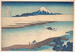 Fuji – řeka Tama, provincie Musashi, ze série „Třicet šest pohledů na horu Fuji“ (Fugaku sanjūrokkei) od Katsushika Hokusai