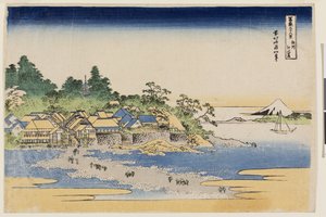 Fuji z ostrova Enoshima v provincii Sagami, ze série Třicet šest pohledů na horu Fuji, začátek 30. let 19. století od Katsushika Hokusai