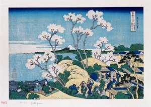 Fuji z Gotenyama v Shinagawa na Tokaidó, ze série "Třicet šest pohledů na Mt. Fuji" od Katsushika Hokusai