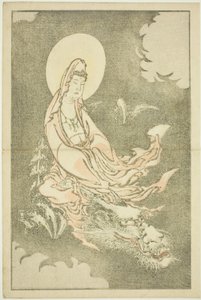 Bohyně jedoucí na drakovi, z Obrázkové knihy realistických obrazů Hokusai (Hokusai shashin gafu) od Katsushika Hokusai