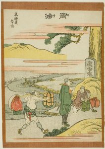 Goyu, ze série "Padesát tři stanic Tokaida (Tokaido gojusan tsugi)" od Katsushika Hokusai