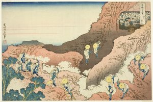 Skupiny horolezců od Katsushika Hokusai