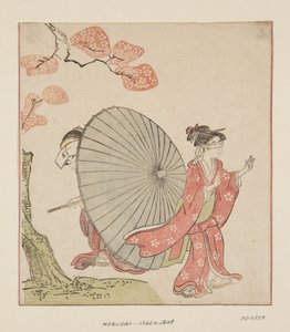 Hide and Seek (barevný dřevořez) od Katsushika Hokusai