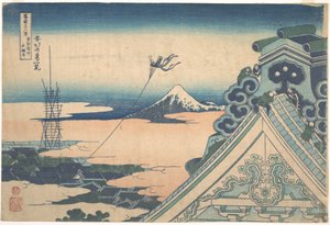 Honganji v Asakuse v Edu (Tōto Asakusa Honganji), ze série „Třicet šest pohledů na horu Fudži“ (Fugaku sanjūrokkei) od Katsushika Hokusai